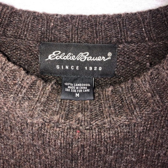 Eddie Bauer brown wool argyle sweater - Picture 5 of 8